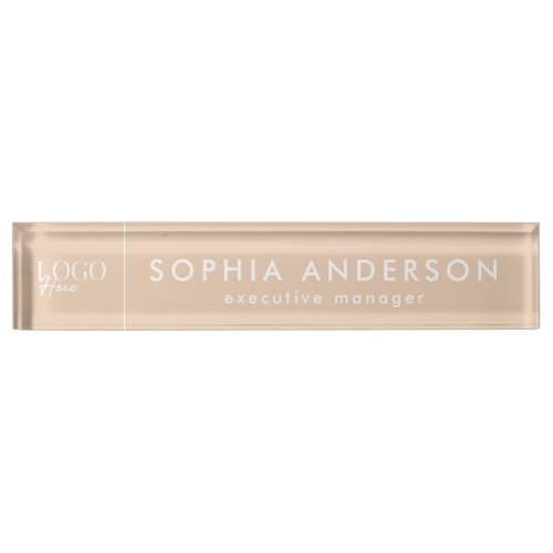 Minimalist Modern Custom Business Logo Employee Desk Name Plate