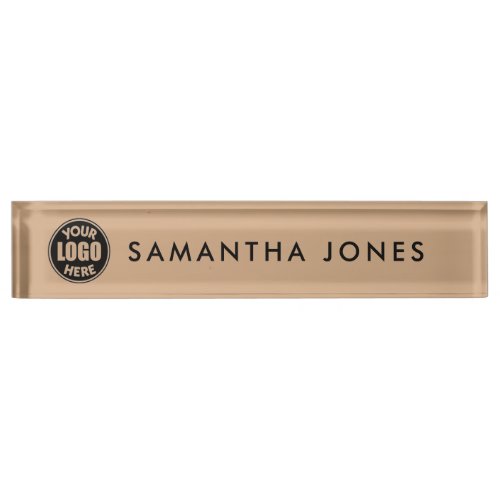 Minimalist Modern Custom Business Logo Employee Desk Name Plate