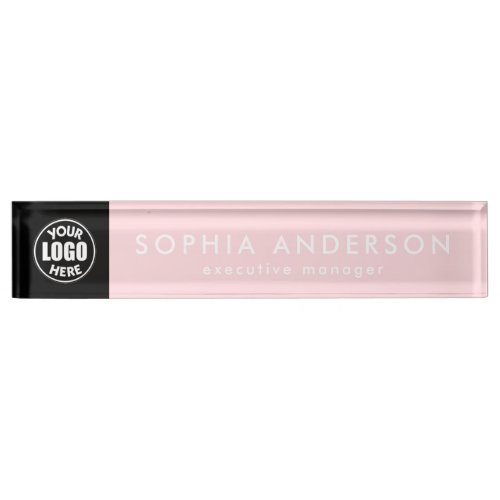 Minimalist Modern Custom Business Logo Employee Desk Name Plate