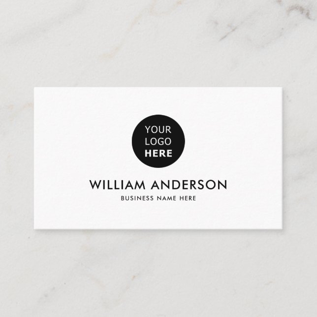 Minimalist Modern Custom logo Social Media Icons  Business Card (Front)