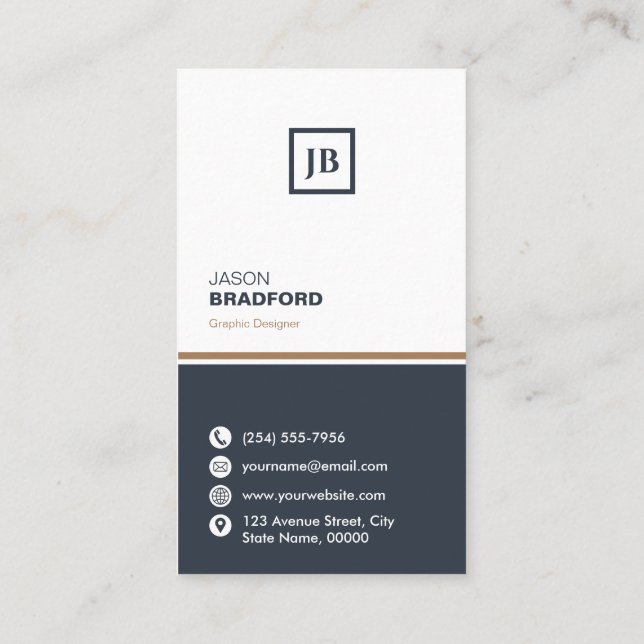 Minimalist Modern Custom Personalized Business Card (Back)