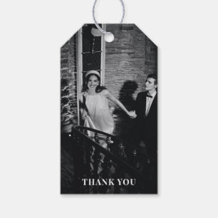 Minimalist Modern Custom Photo Wedding Thank You Gift Tags