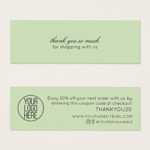 Minimalist Modern Customer Thanks Discount Insert