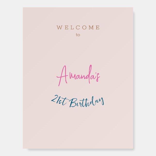 Minimalist Modern Cute Birthday Party Foam Board (Front)