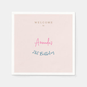 Minimalist Modern Cute Birthday Party Napkins