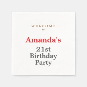Minimalist Modern Cute Birthday Party Napkins