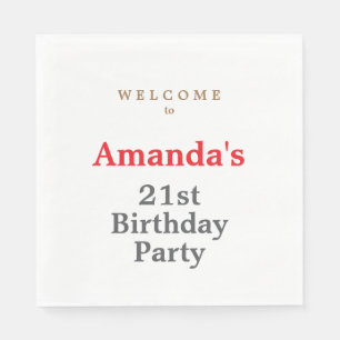 Minimalist Modern Cute Birthday Party Napkins