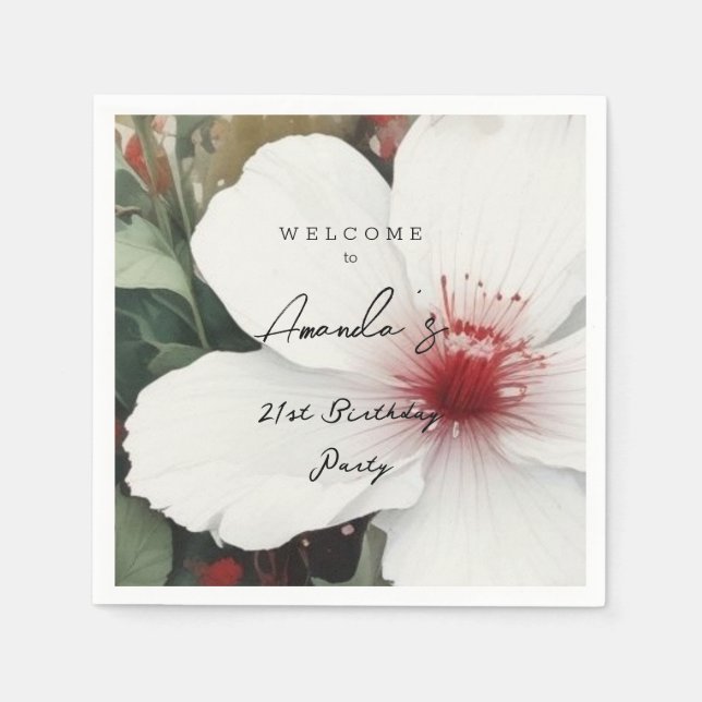 Minimalist Modern Cute Birthday Party Napkins (Front)