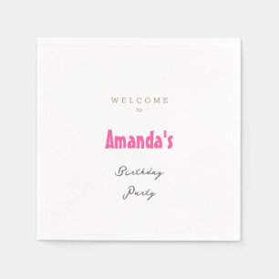 Minimalist Modern Cute Birthday Party Napkins