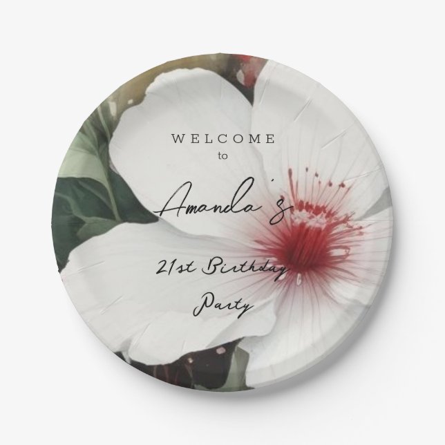 Minimalist Modern Cute Birthday Party Paper Plates (Front)