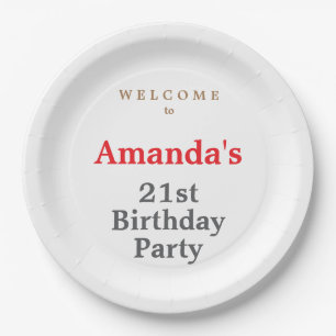 Minimalist Modern Cute Birthday Party Paper Plates