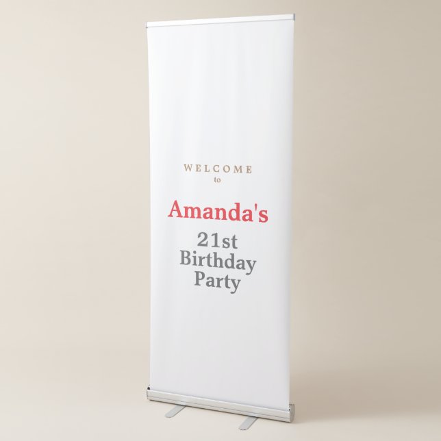 Minimalist Modern Cute Birthday Party Retractable Banner (3/4)