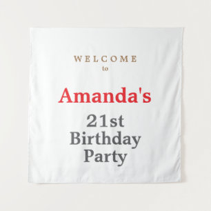 Minimalist Modern Cute Birthday Party Tapestry