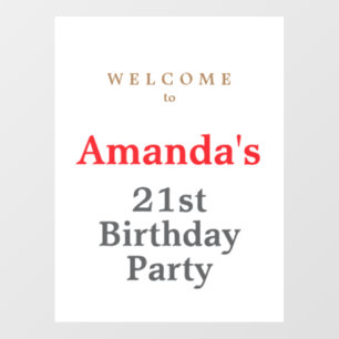 Minimalist Modern Cute Birthday Party Wall Decal