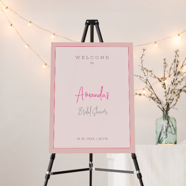 Minimalist Modern Cute Bridal Shower  Foam Board (In Situ (Stand))