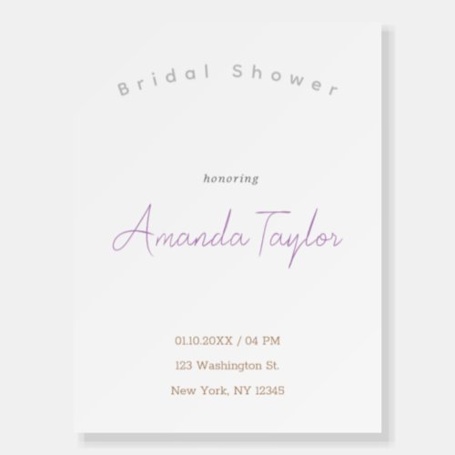 Minimalist Modern Cute Bridal Shower Foam Board