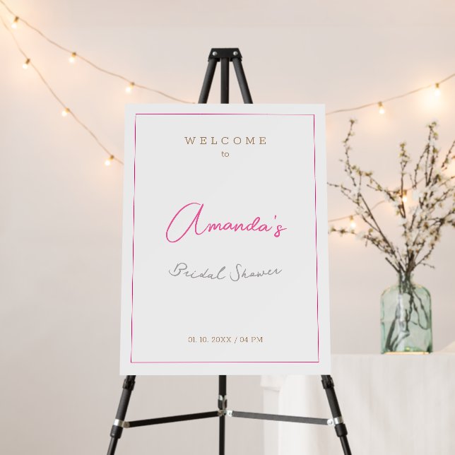 Minimalist Modern Cute Bridal Shower  Foam Board (In Situ (Stand))