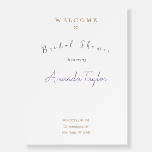 Minimalist Modern Cute Bridal Shower Foam Board