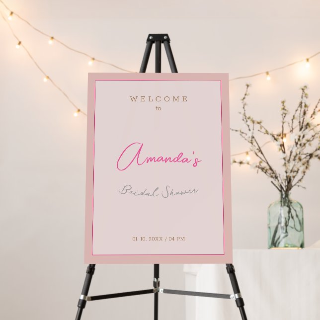 Minimalist Modern Cute Bridal Shower  Foam Board (In Situ (Stand))