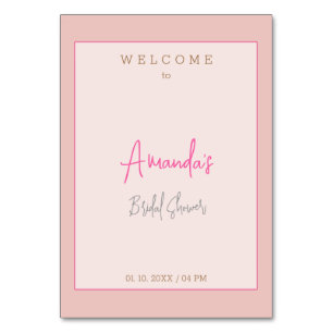 Minimalist Modern Cute Bridal Shower Table Number