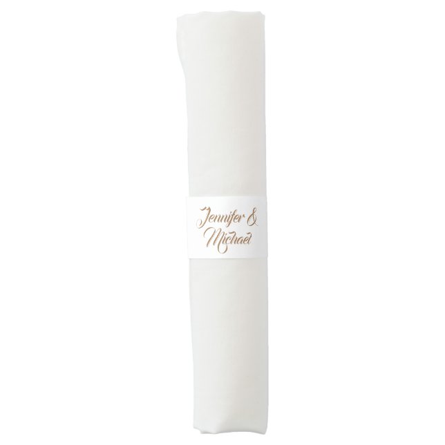 Minimalist Modern Cute Wedding Welcome Napkin Bands (Front)