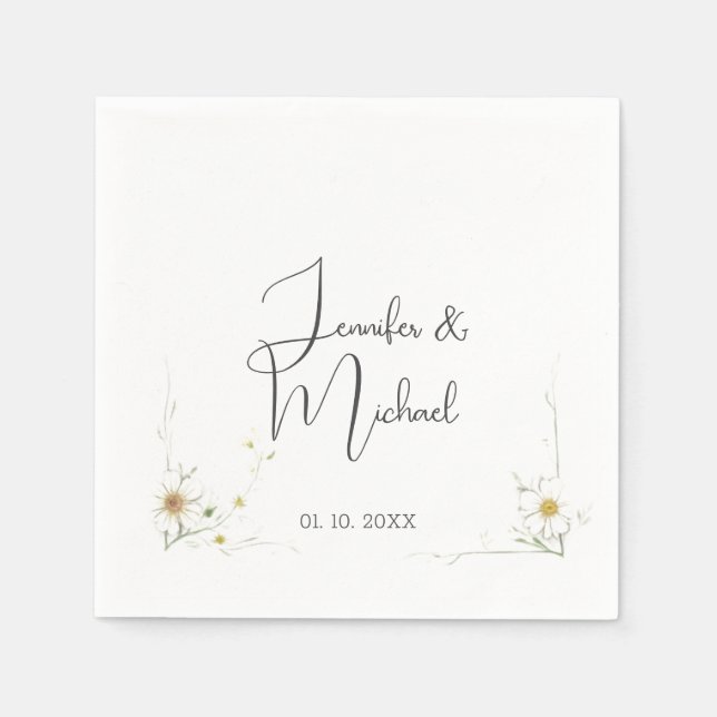 Minimalist Modern Cute Wedding Welcome Napkins (Front)