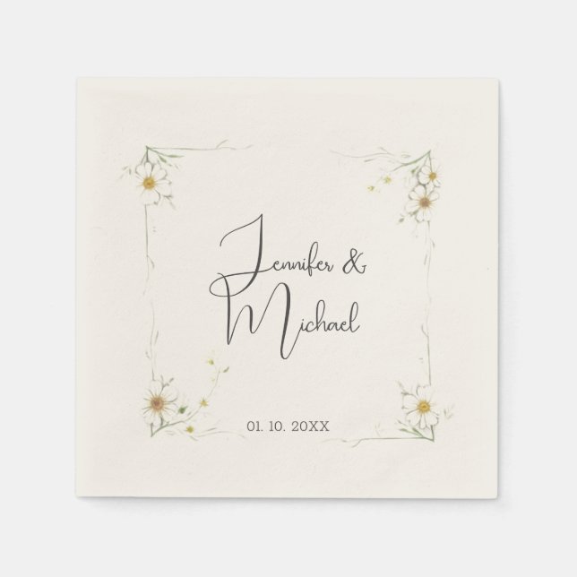 Minimalist Modern Cute Wedding Welcome Napkins (Front)