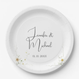 Minimalist Modern Cute Wedding Welcome Paper Plates