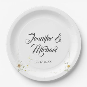 Minimalist Modern Cute Wedding Welcome Paper Plates