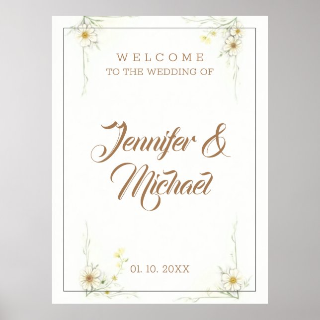 Minimalist Modern Cute Wedding Welcome Poster (Front)