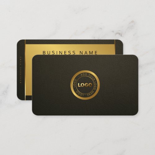 Minimalist Modern Dark  Gold professional Logo Bu Business Card