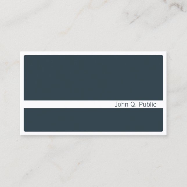 Minimalist Modern Dark Gray Blue Business Card (Front)