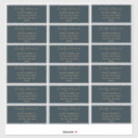 Minimalist Modern Dark Teal Wedding Guest Address  Sticker<br><div class="desc">A simple minimalist dark teal background guest address with "Kindly deliver to" script text.  The text and lines are in a sandy antique gold.  Simply add names and addresses to complete.  18 labels per sheet.  Script text is uneditable except by designer.  Composite design by Holiday Hearts Designs (rights reserved).</div>
