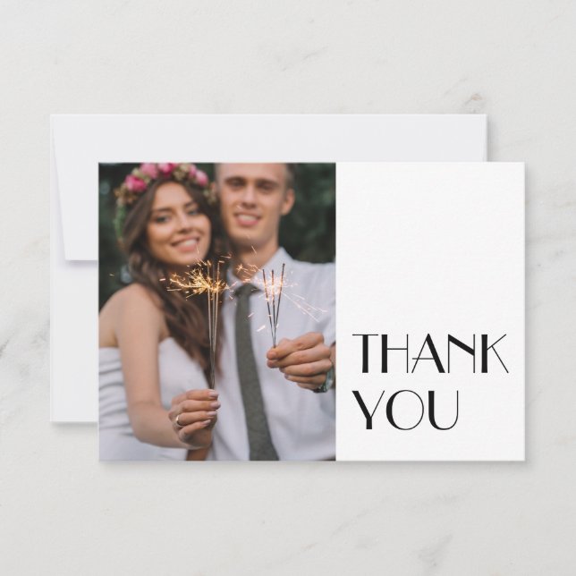 Minimalist Modern Deco Frame Photo Flat Thank You (Front)