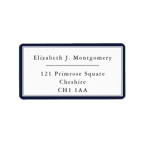 Minimalist Modern Denim Blue Return Address Label