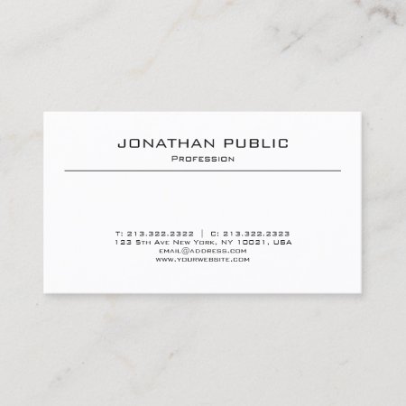 Minimalist Modern Design Elegant Plain Trendy Business Card