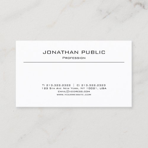 Minimalist Modern Design Elegant Plain Trendy Business Card