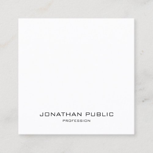 Minimalist Modern Design Elegant Plain Trendy Square Business Card