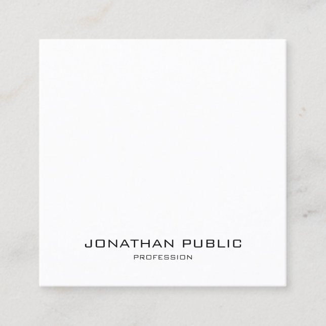 Minimalist Modern Design Elegant Plain Trendy Square Business Card (Front)