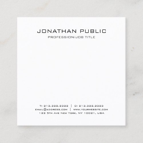 Minimalist Modern Design Elegant Trendy Plain Square Business Card