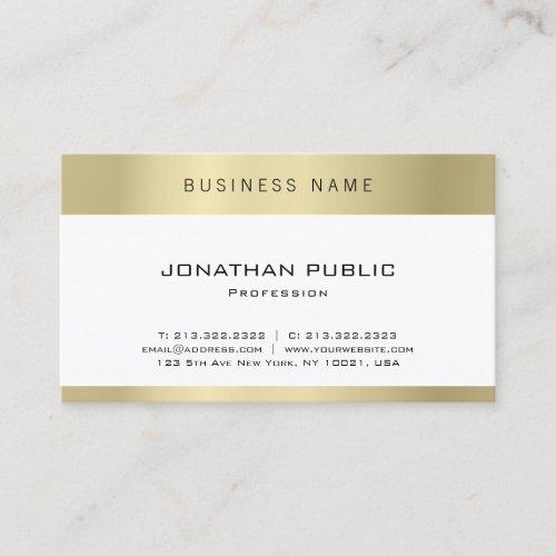 Minimalist Modern Design Gold Elegant Plain Luxury Business Card