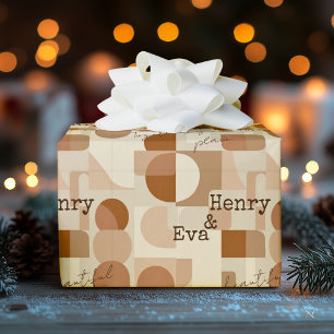 Minimalist modern design with warm beige tones wrapping paper