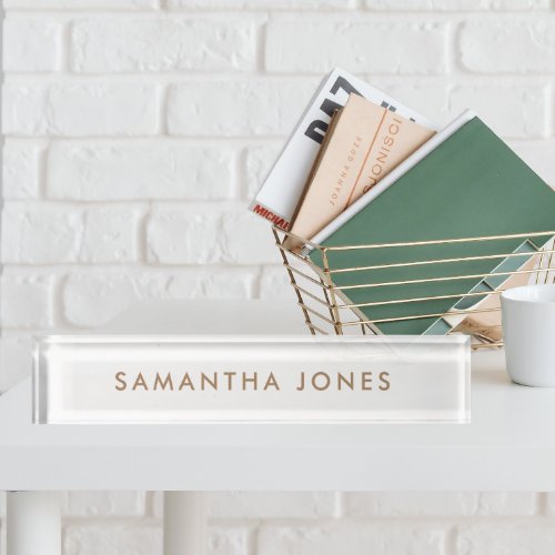 Minimalist Modern Desk Name Plate