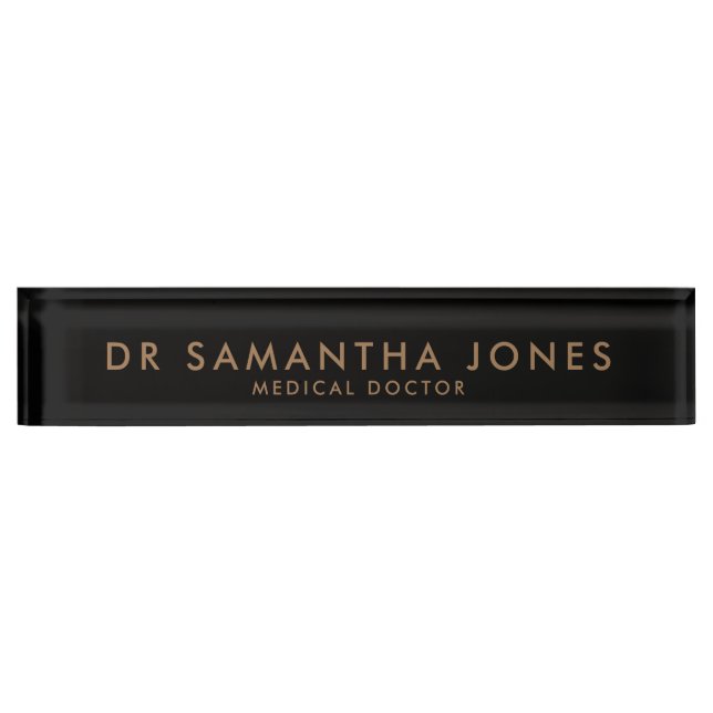 Minimalist Modern Doctor Desk Name Plate Nameplate (Front)