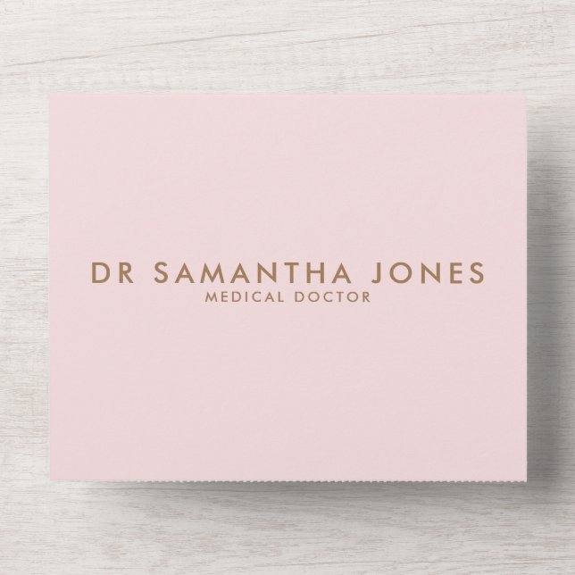 Minimalist Modern Doctor Professional Pink All In One Invitation (Front)