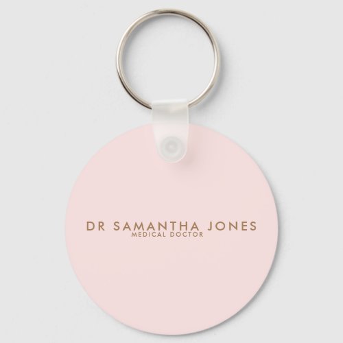 Minimalist Modern Doctor Professional Pink Keychain
