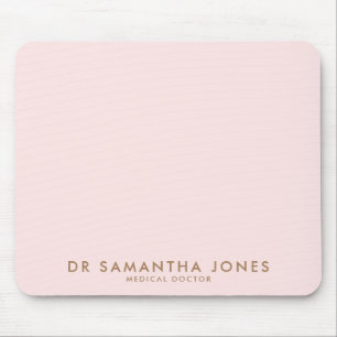 Minimalist Modern Doctor Professional Pink Mouse Pad