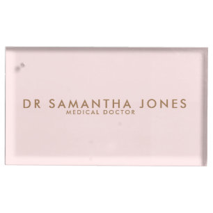 Minimalist Modern Doctor Professional Pink Place Card Holder