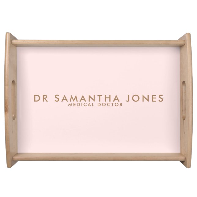 Minimalist Modern Doctor Professional Pink Serving Tray (Front)