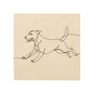 Minimalist Modern Dog Line Art Drawing